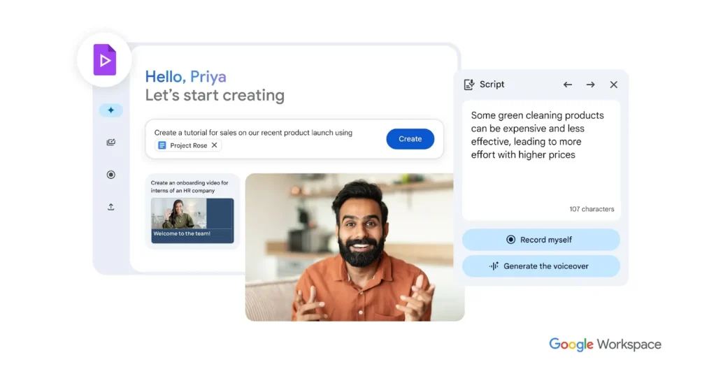 Google Vids free video editor interface