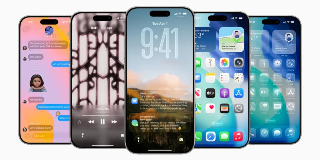 iPhone with iOS 26 3D Spatial Wallpaper feature, lock screen showing portrait with 3D depth effect
